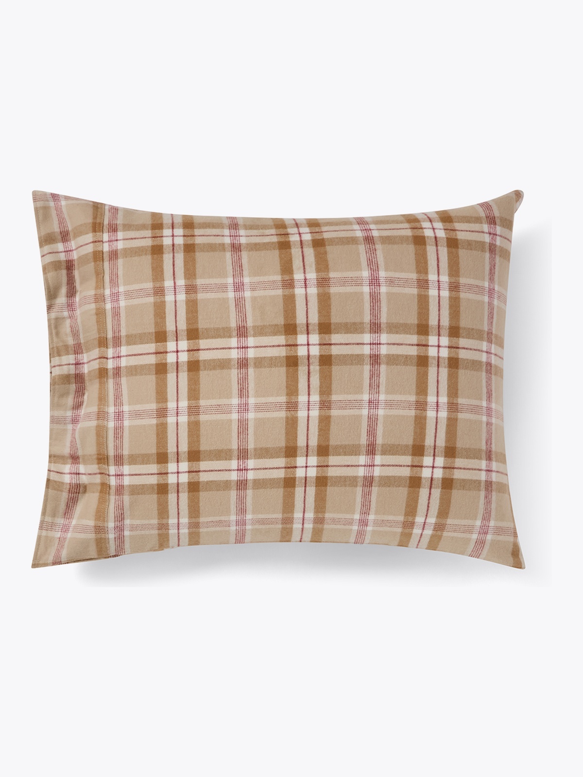 Lexington Beige/Brown Pin Striped Cotton Flannel Bed Set 140x220/50x70 Brun