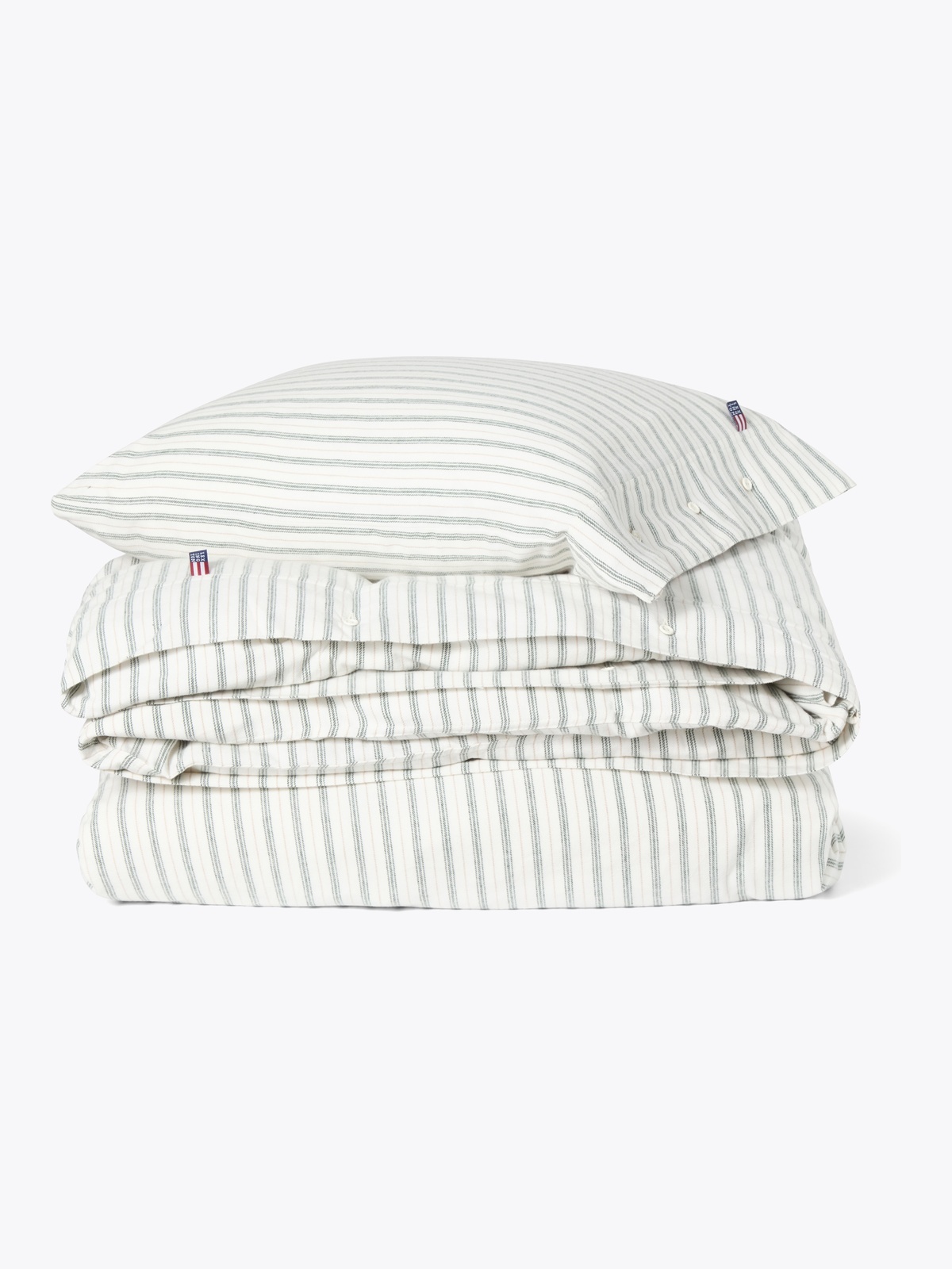 Lexington Beige/Brown Pin Striped Cotton Flannel Bed Set 140x220/50x70 Flerfarget