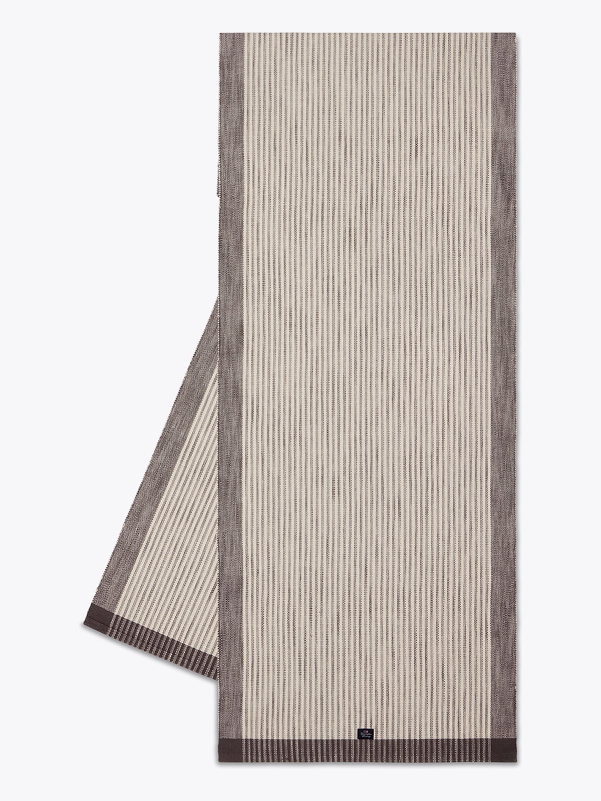 Lexington Striped Organic Cotton Rib Runner 50x250 Grå