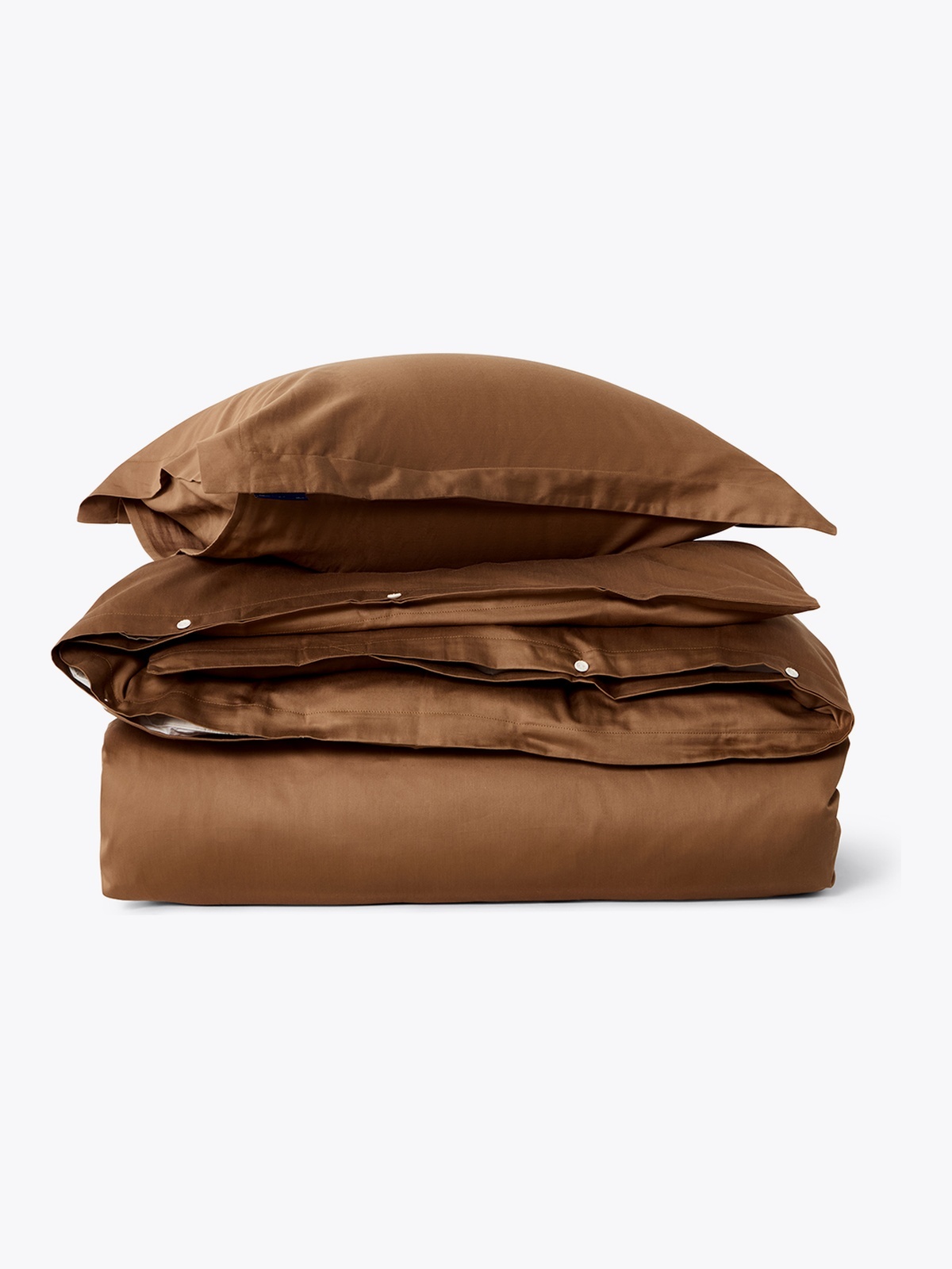 Lexington Fudge Solid Cotton Sateen Bed Set 140x200/50x70 Brun