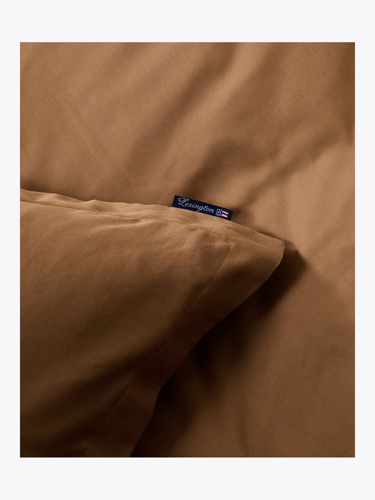 Lexington Fudge Solid Cotton Sateen Bed Set 140x200/50x70 Brun
