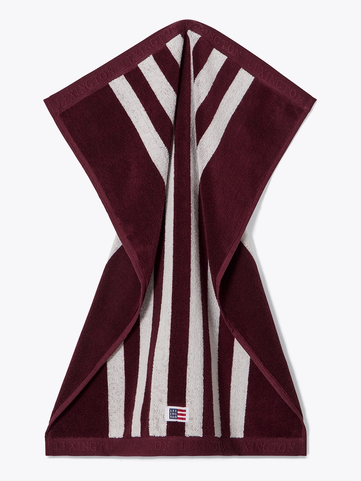 Lexington Striped Terry Towel Fig/Snow White 100x150 Lilla