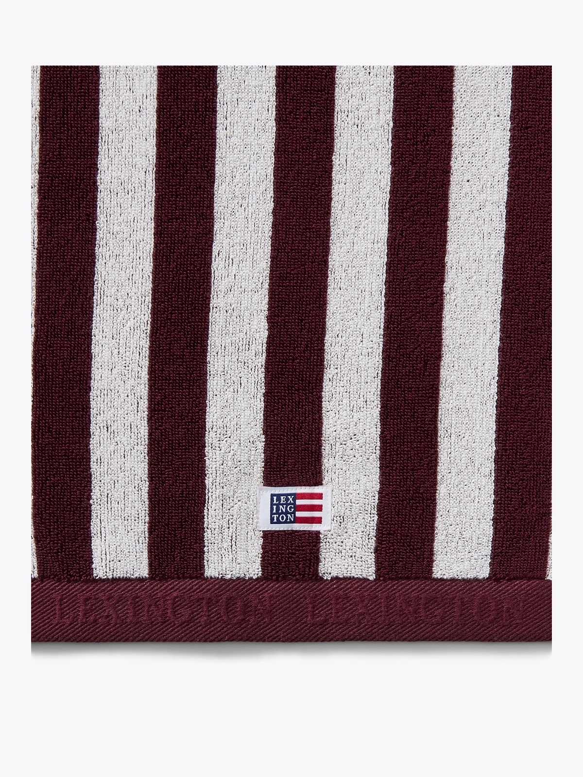 Lexington Striped Terry Towel Fig/Snow White 30x50 Lilla