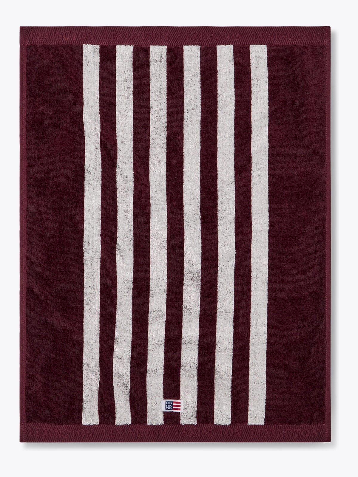 Lexington Striped Terry Towel Fig/Snow White 50x70 Lilla