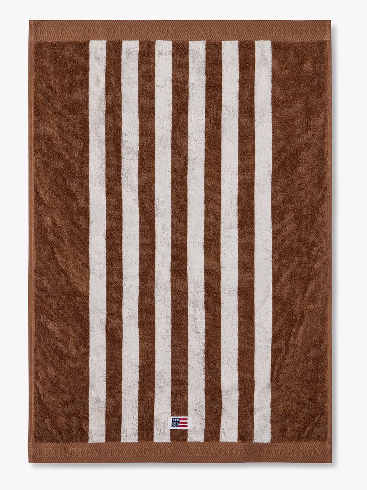 Lexington Striped Terry Towel Fig/Snow White 50x70 Brun
