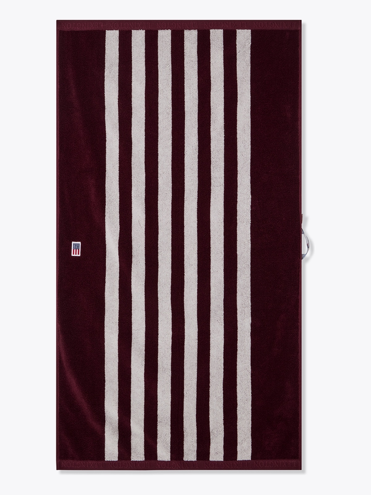 Lexington Striped Terry Towel Fig/Snow White 70x130 Lilla