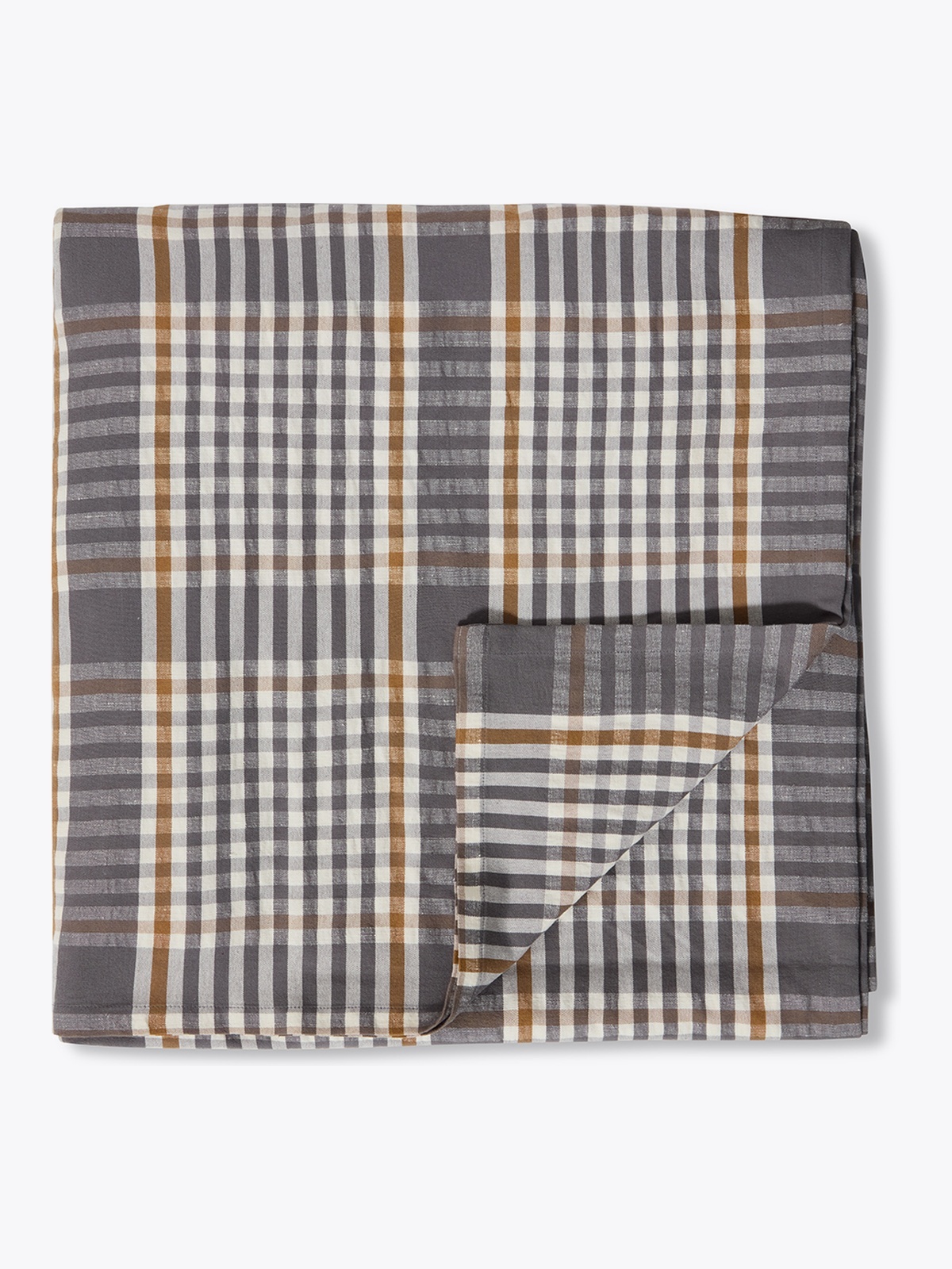 Lexington Checked Linen/Cotton Tablecloth 180x180 Flerfarget