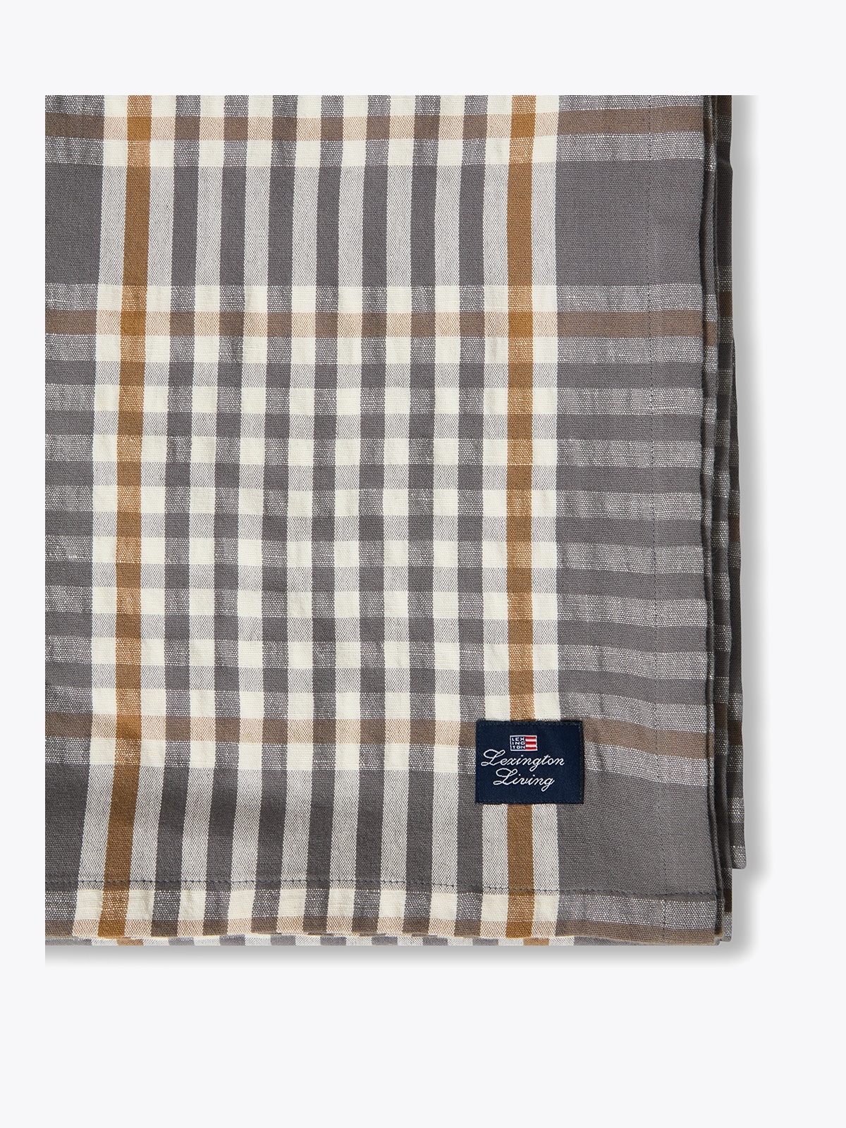 Lexington Checked Linen/Cotton Tablecloth 180x180 Flerfarget