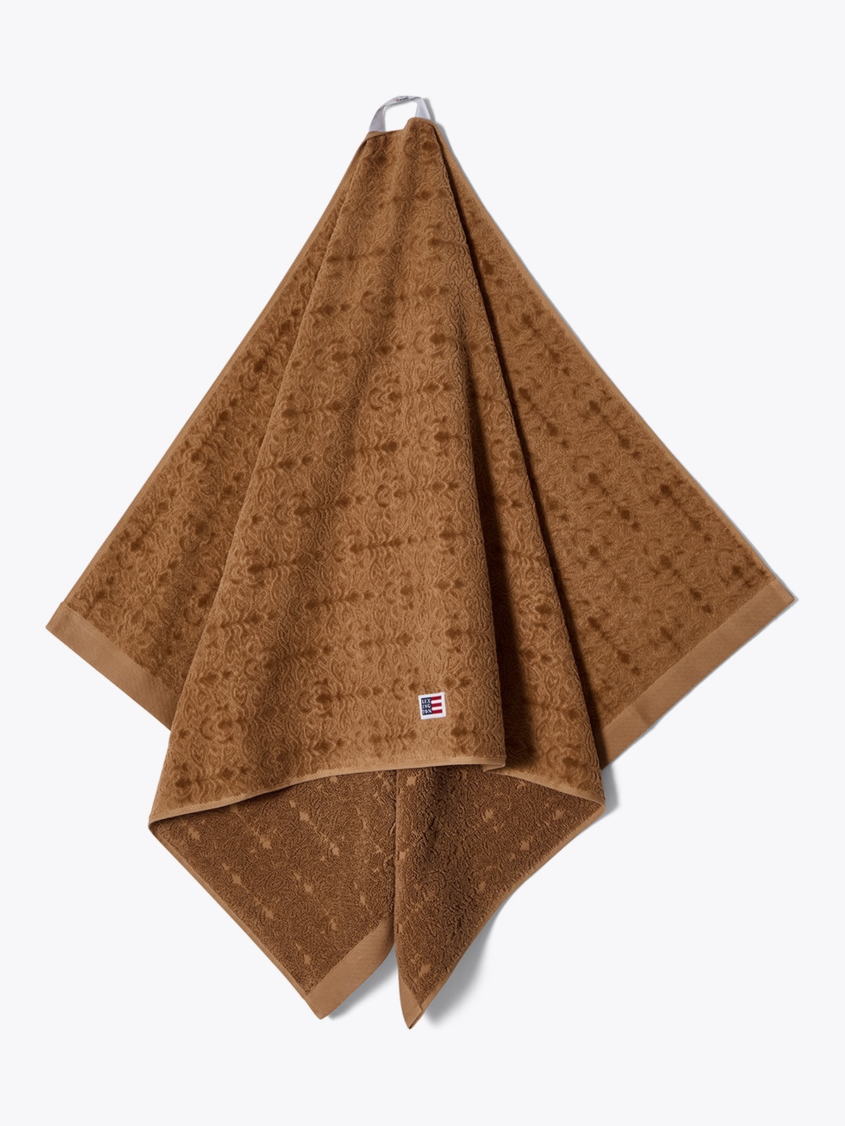 Lexington Velour Jacquard Ornament Towel Fudge 100x150 Brun
