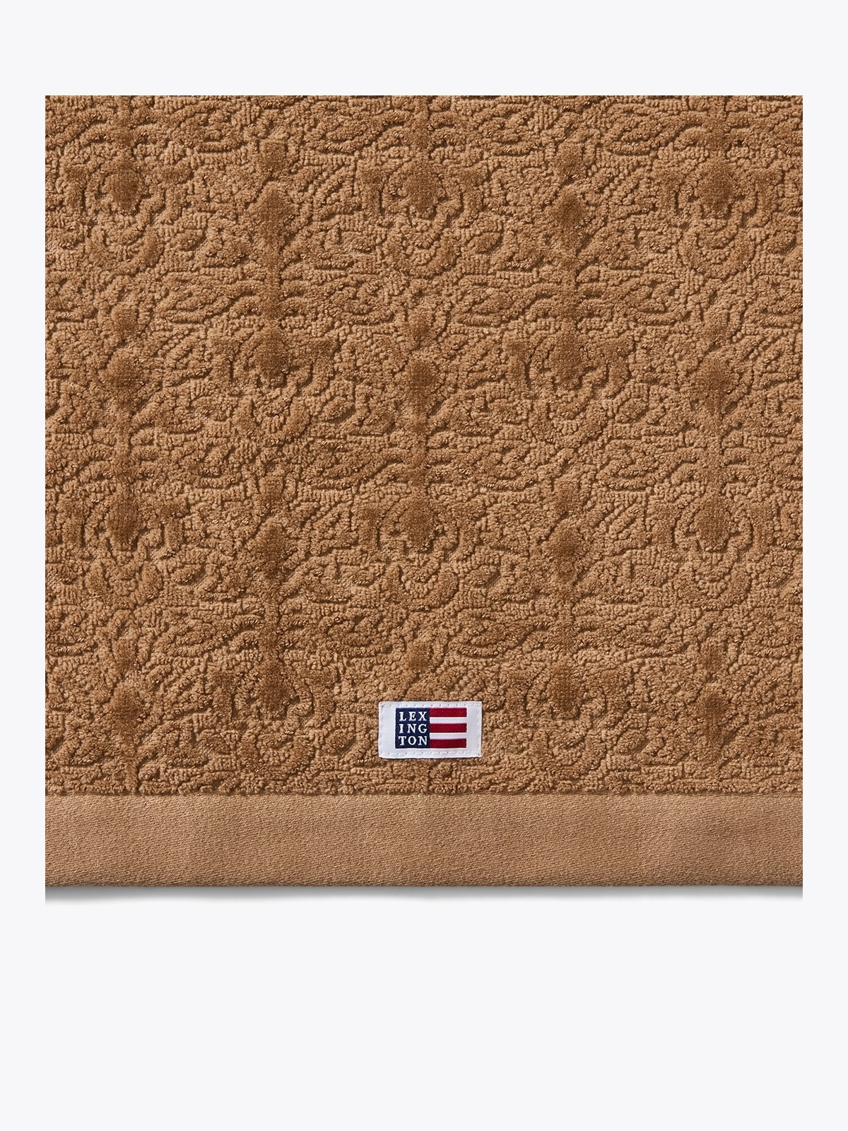 Lexington Velour Jacquard Ornament Towel Fudge 100x150 Brun