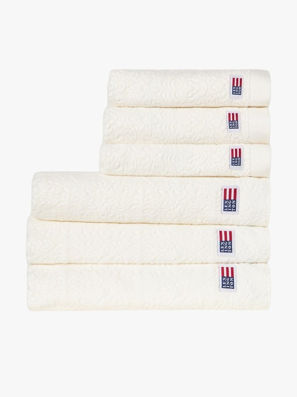 Lexington Velour Jacquard Ornament Towel 70x130 Snow White