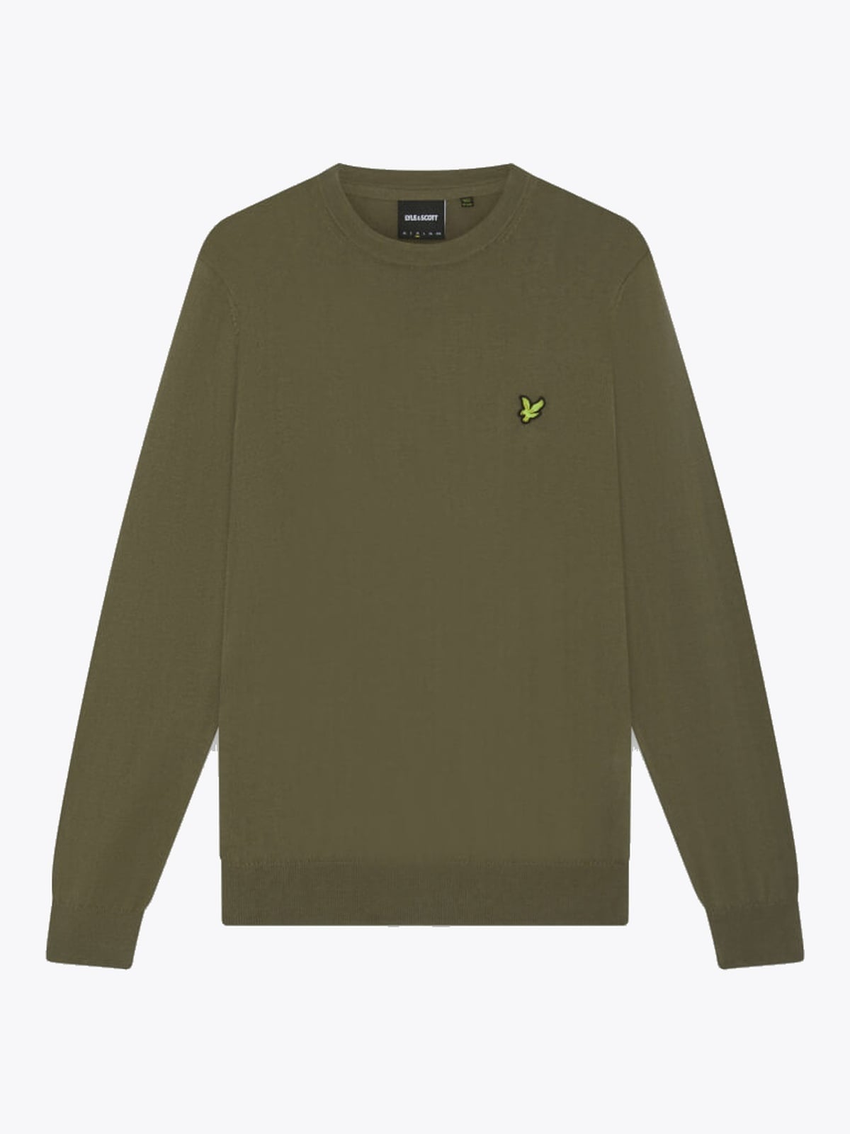 Lyle & Scott Cotton Merino Crew Neck Jumper Khaki Ash