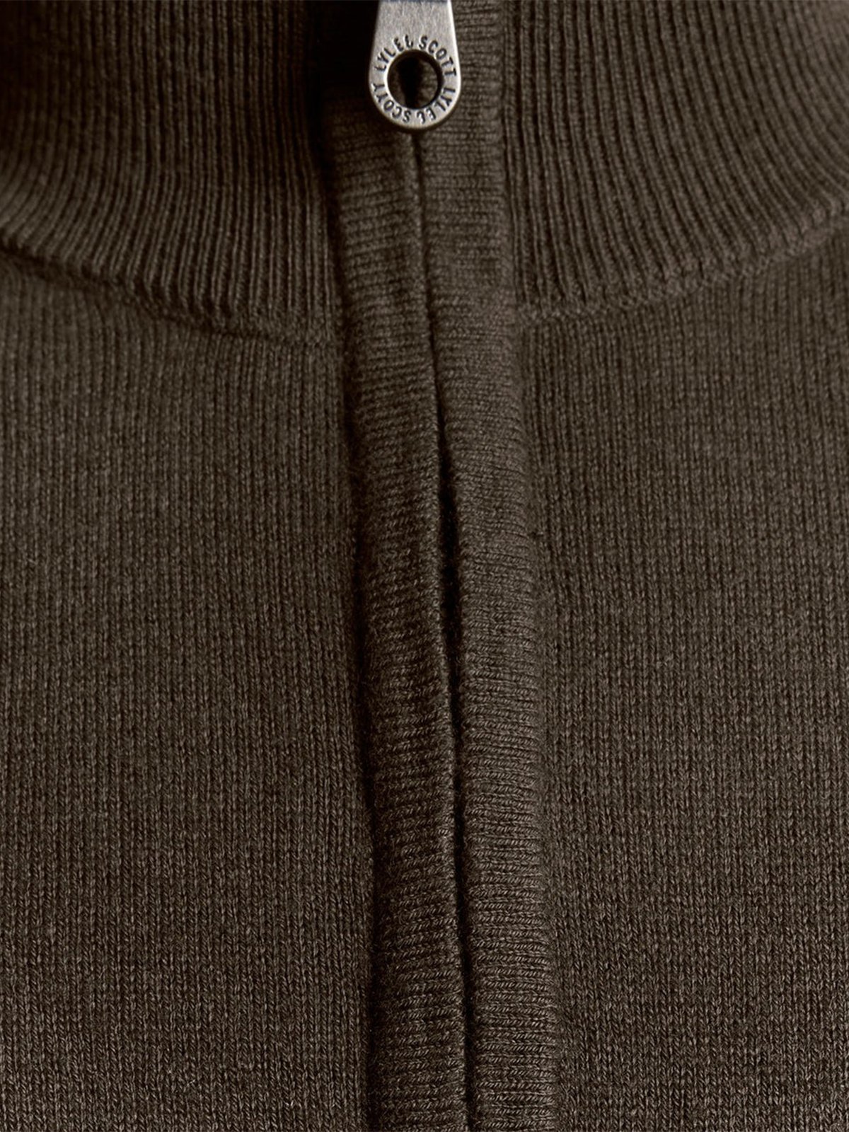 Lyle & Scott Cotton Merino Quarter Zip Jumper Espresso