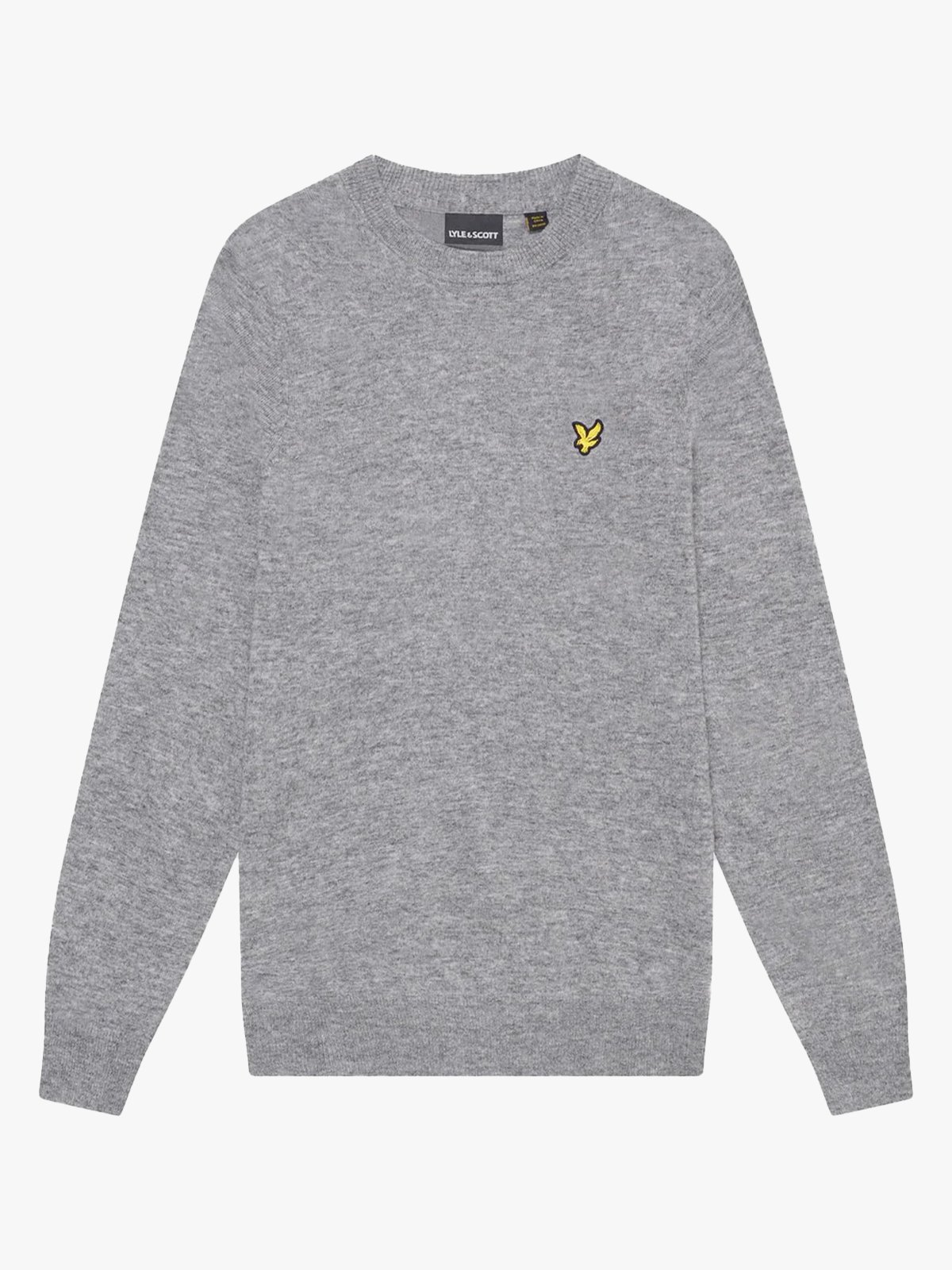 Lyle & Scott Lambswool Blend Crew Neck Jumper Mid Grey Marl