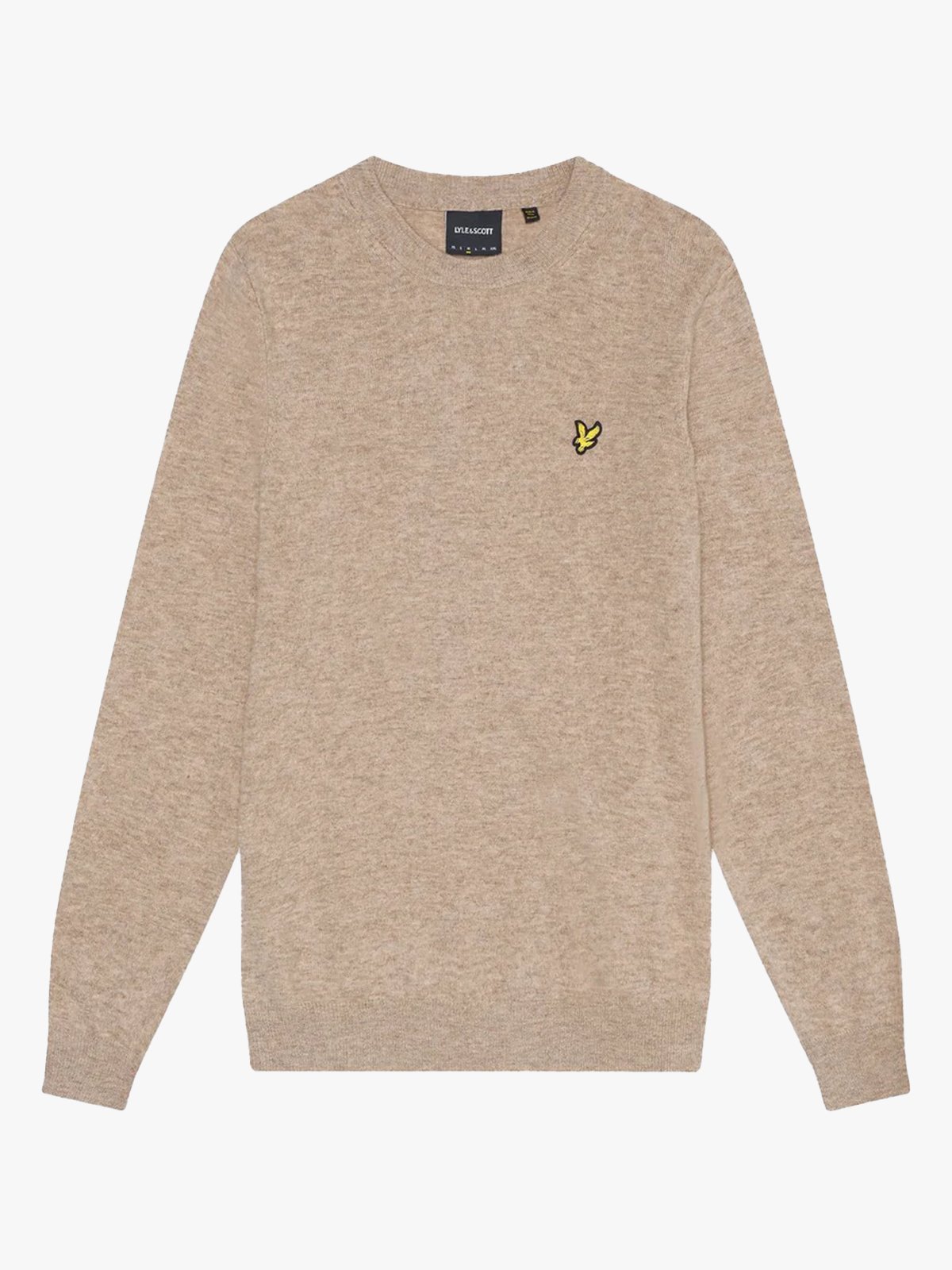 Lyle & Scott Lambswool Blend Crew Neck Jumper Heritage Taupe Marl