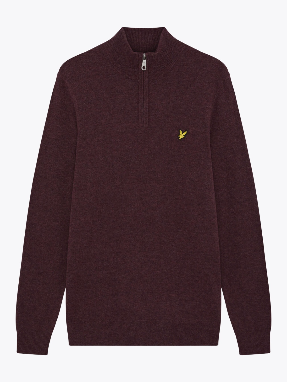 Lyle & Scott Lambswool Blend Quarter Zip Jumper Beetroot Marl
