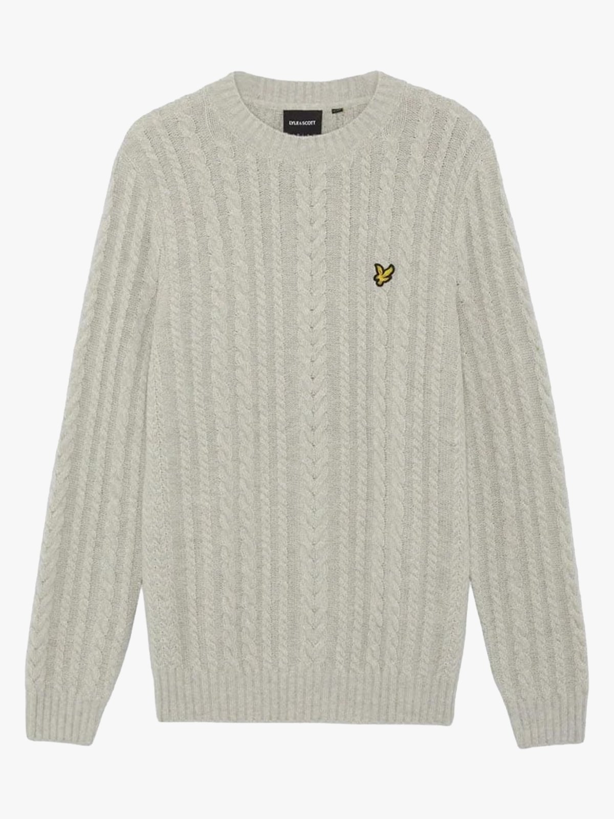 Lyle & Scott Cable Knit Crew Neck Jumper Putty Marl