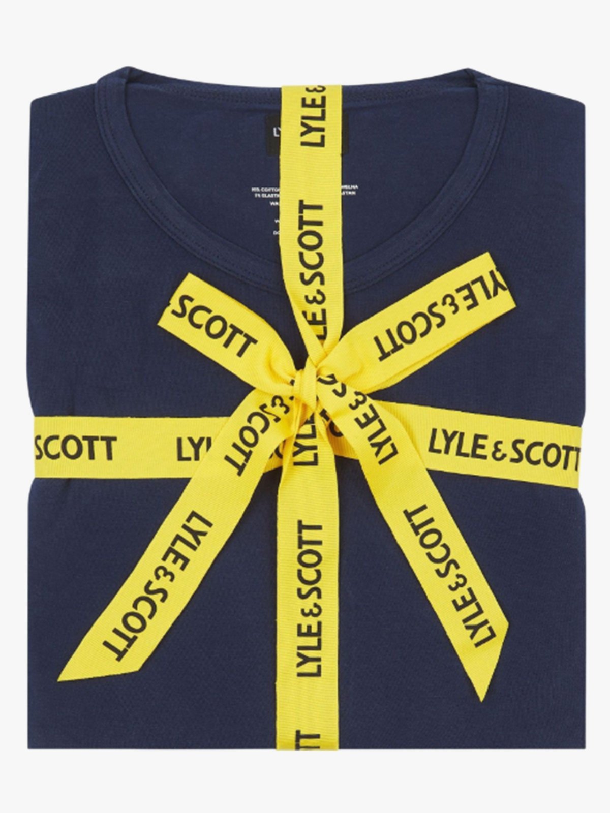 Lyle & Scott T-shirt And Check Print Pant Set Blå