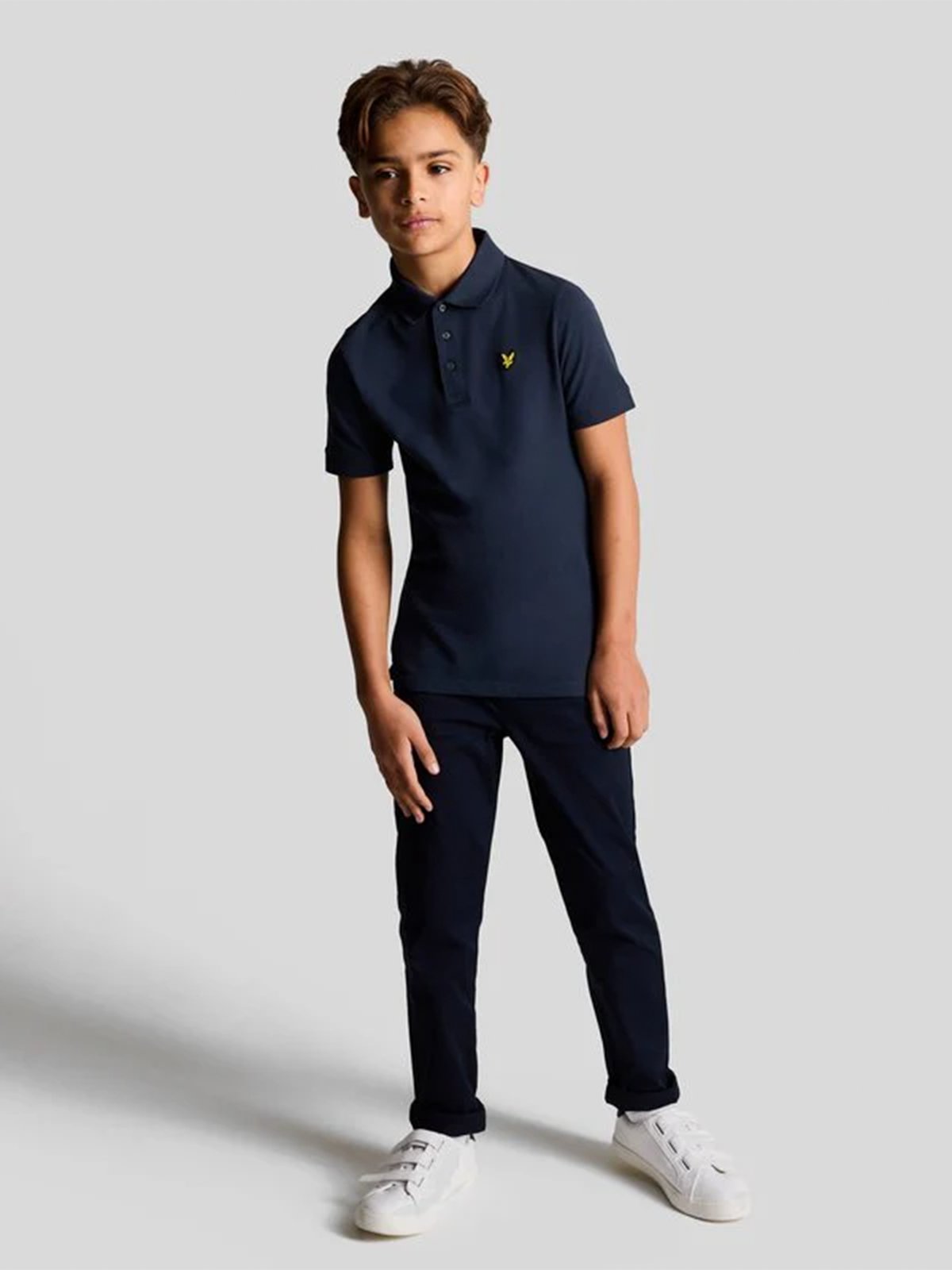 Lyle & Scott Junior Plain Polo Shirt Navy