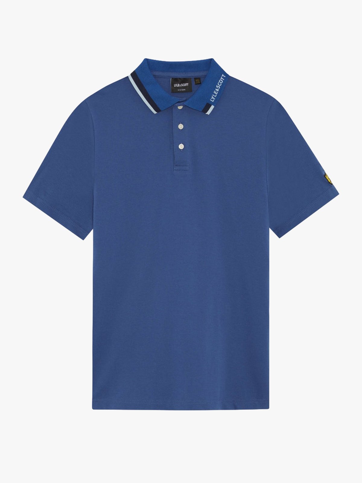 Lyle & Scott Junior Tipped Logo Polo Shirt Dark Cornflower