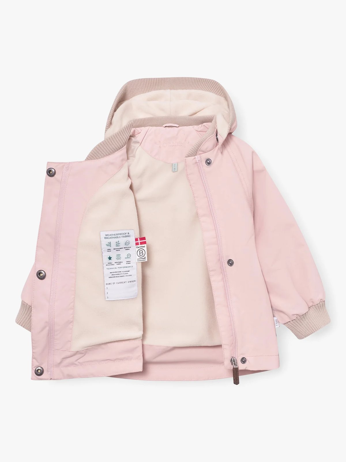 Mini A Ture Wai Fleece Lined Jacket Rose smoke