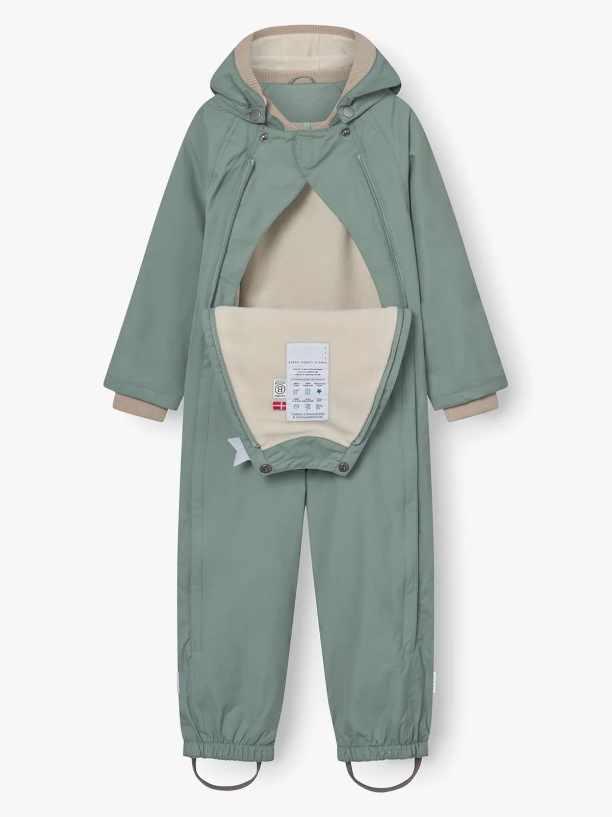 Mini A Ture Wisto Fleece Lined Coverall Granite green