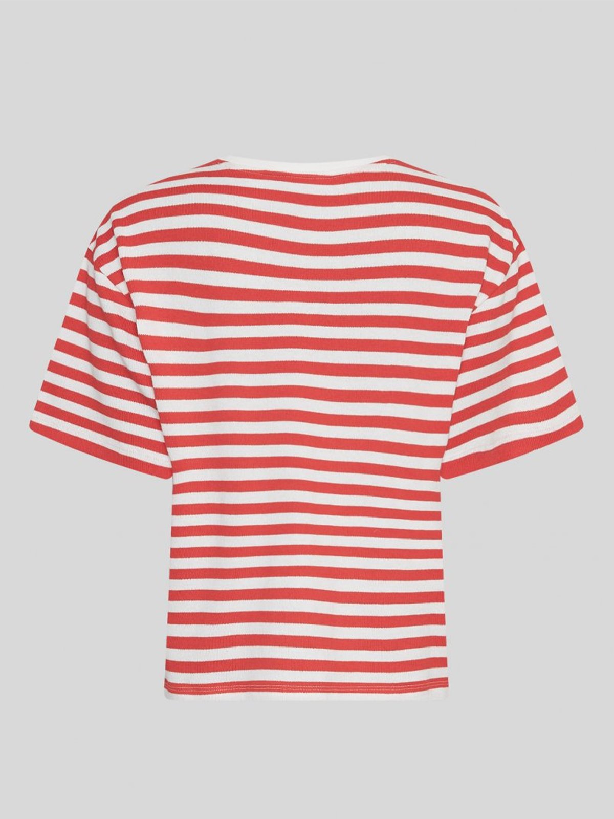 MSCH Copenhagen Kemba Bahara Short Sleeve Pullover V Ice/F Scarlet