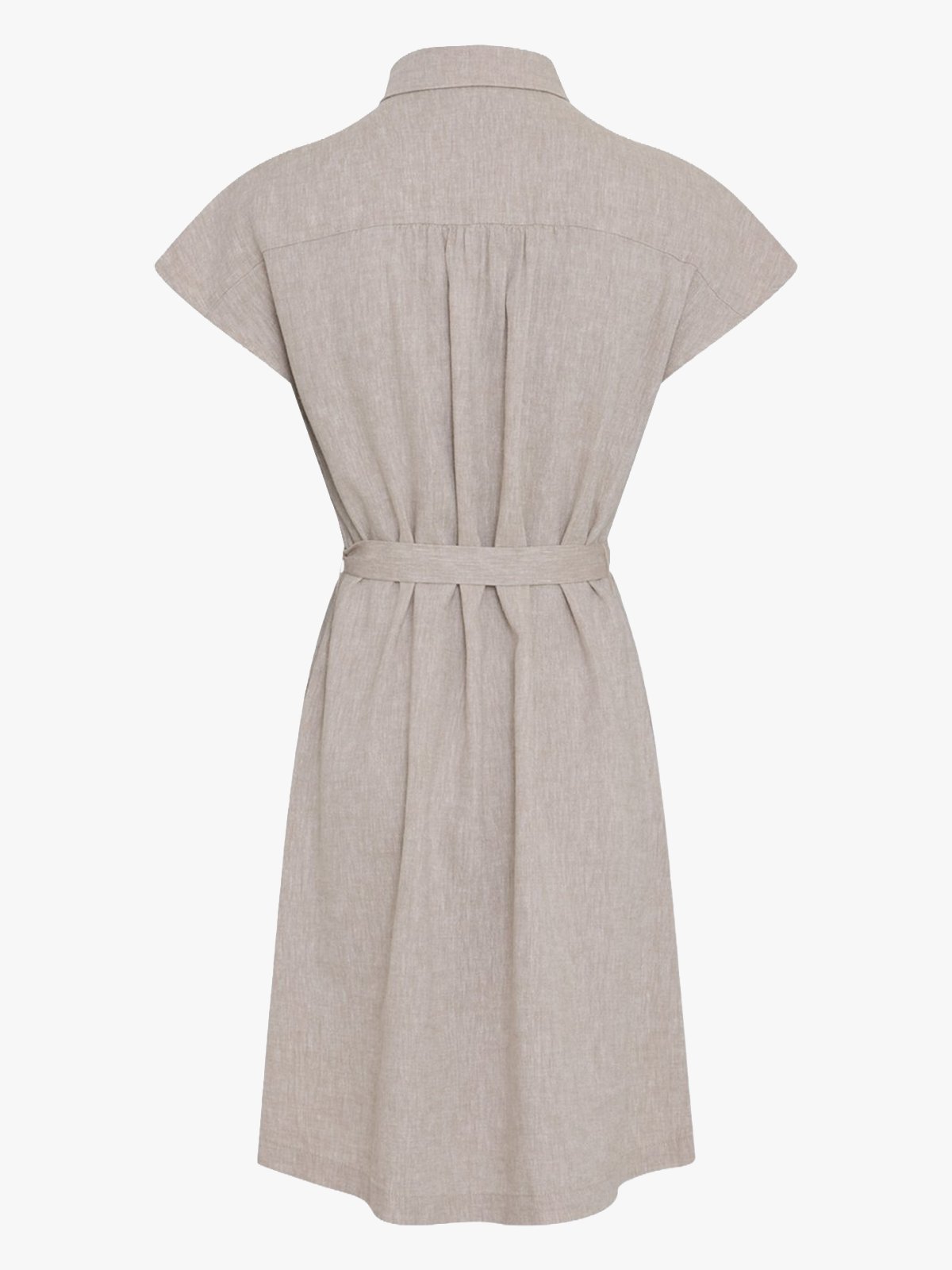 MSCH Copenhagen Viana Ginia Short Sleeve Shirt Dress Sand Melange