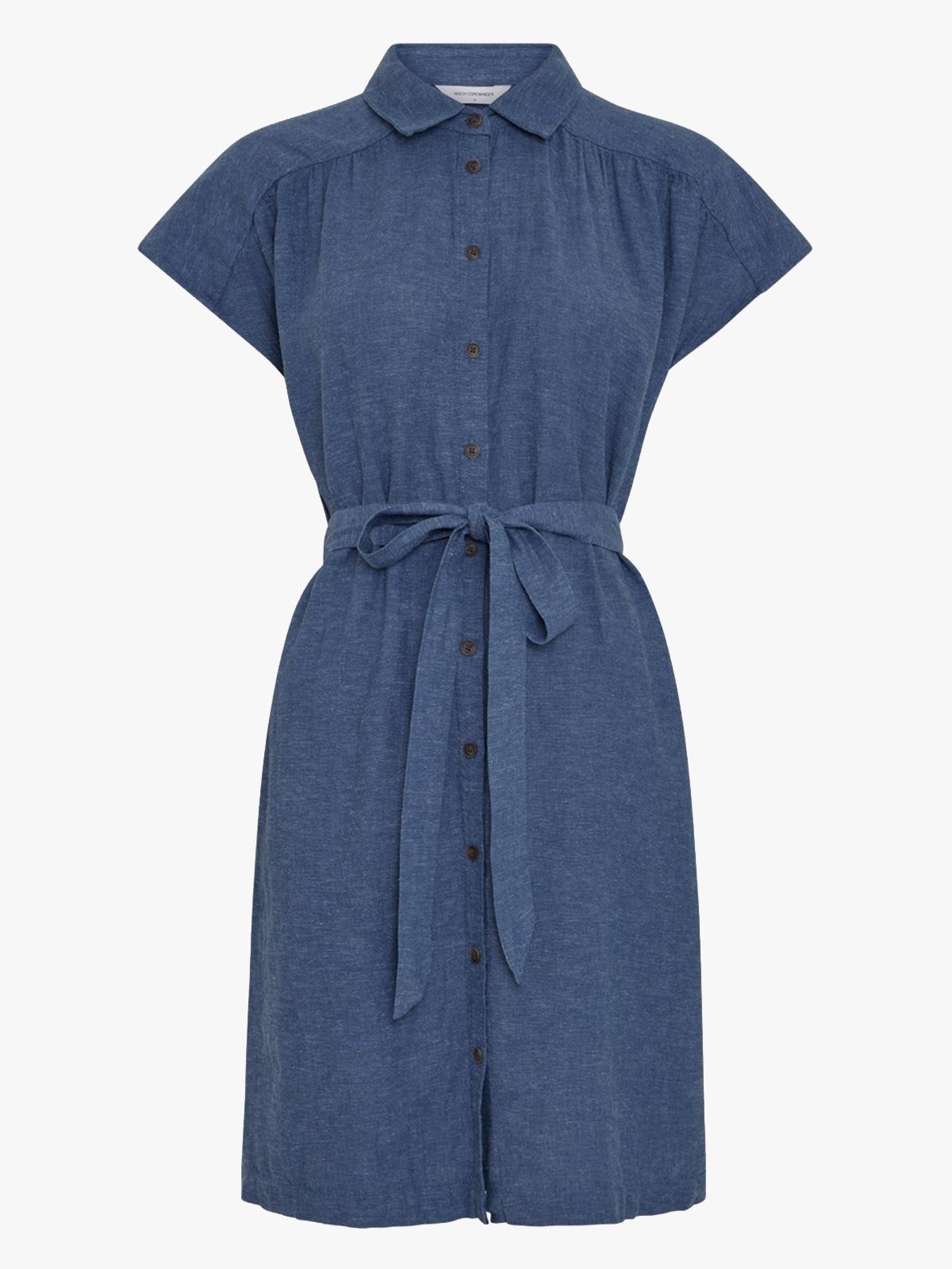 MSCH Copenhagen Viana Ginia Short Sleeve Shirt Dress V Indigo Melange