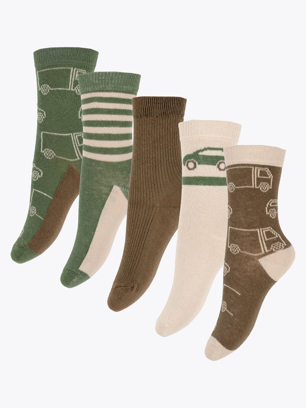 Minymo Sock W. Pattern 5-pack Brun