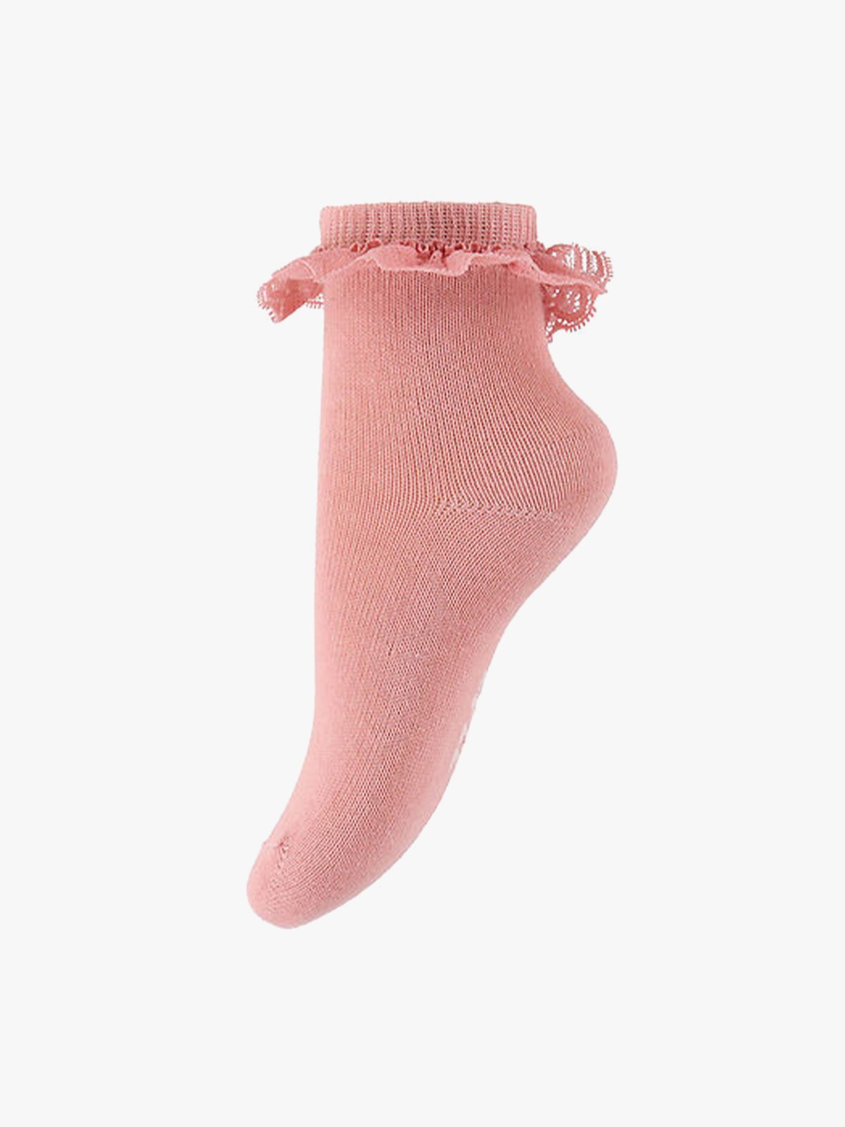 Minymo Ankle Sock With Lace Ash Rose