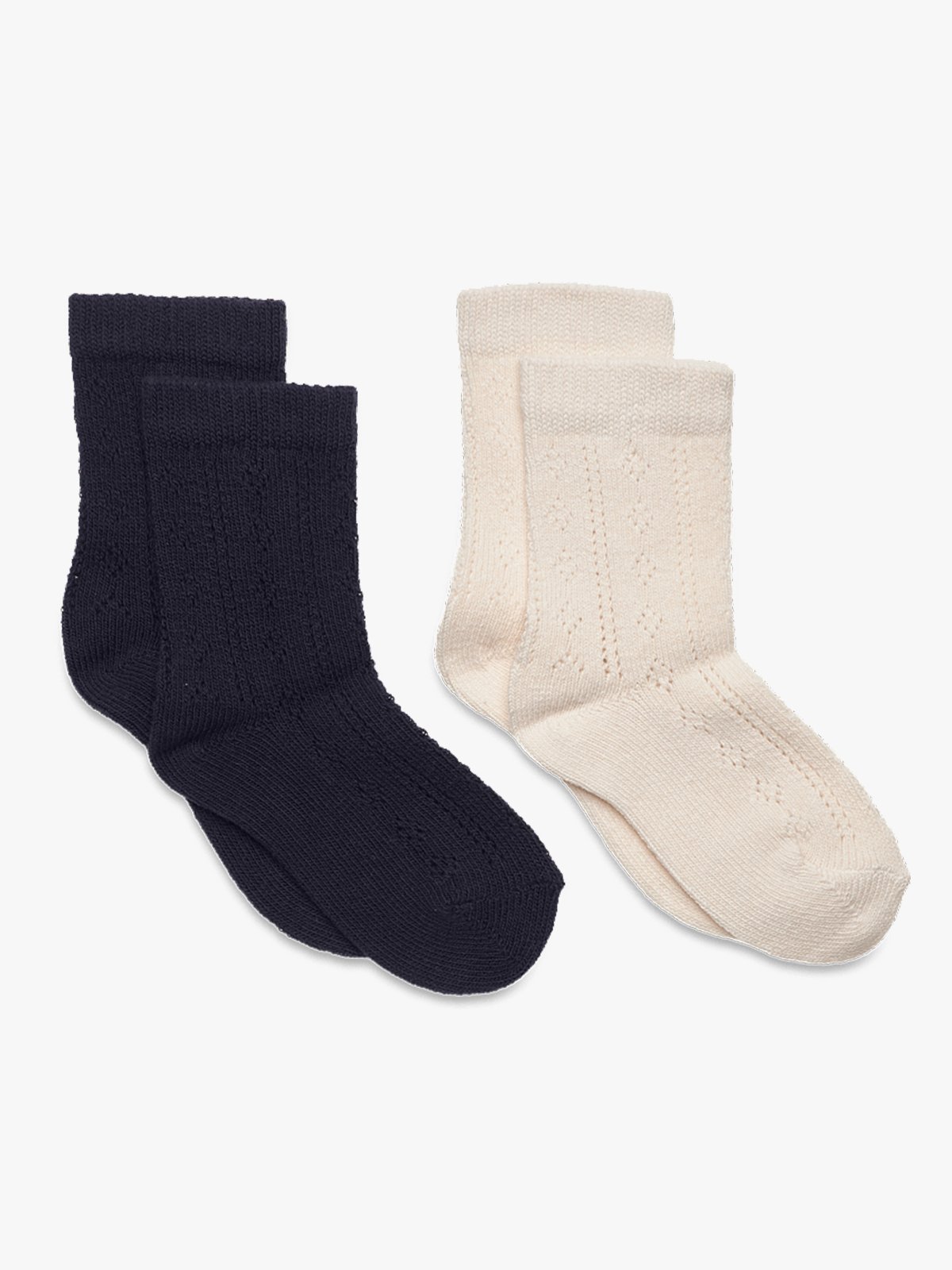 Minymo Socks Pointelle 2-Pack Offwhite