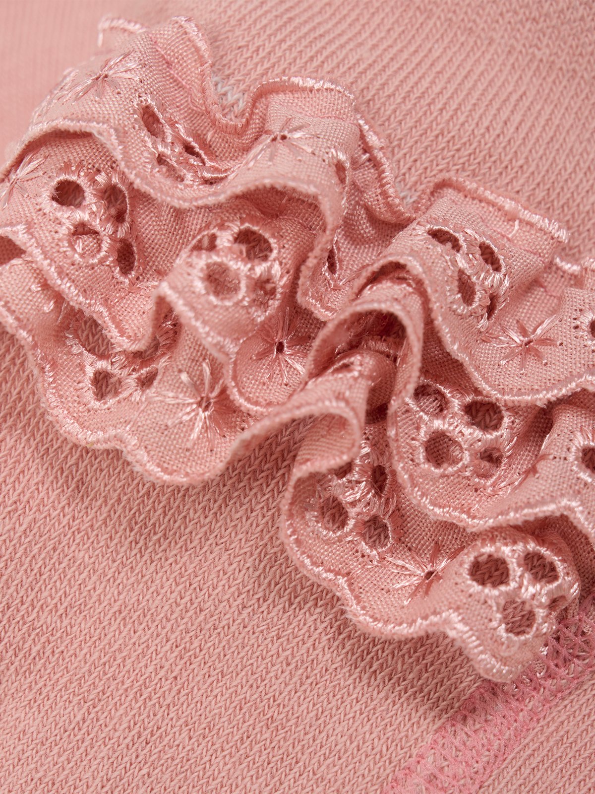 Minymo Stocking W. Lace Rose Cloud