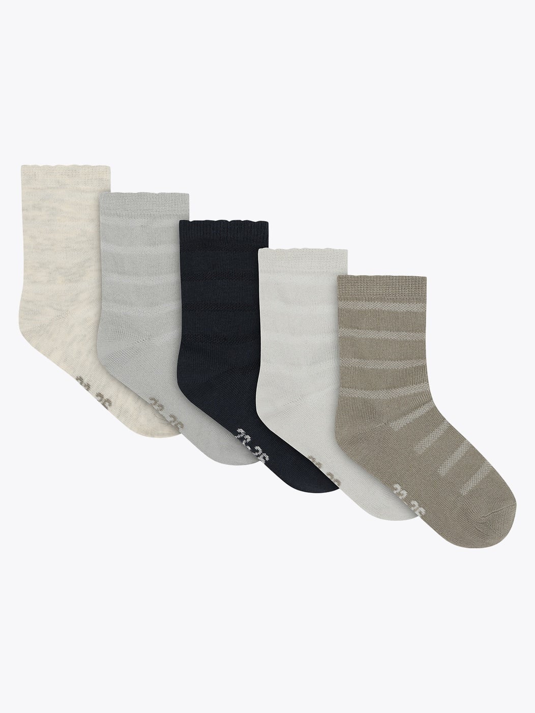Minymo Socks With Knit 5 Pack Grey / Green / Blue