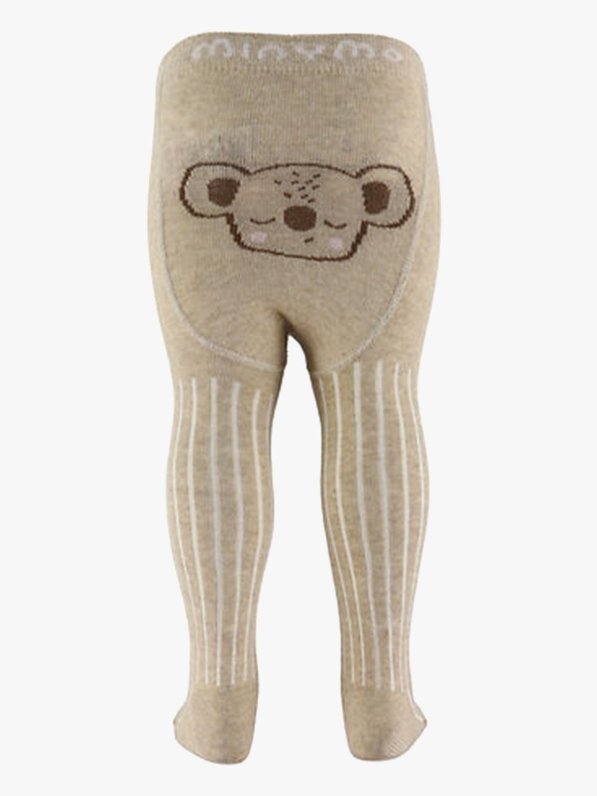 Minymo Baby Stocking W.Effect On Back Sølv Mink