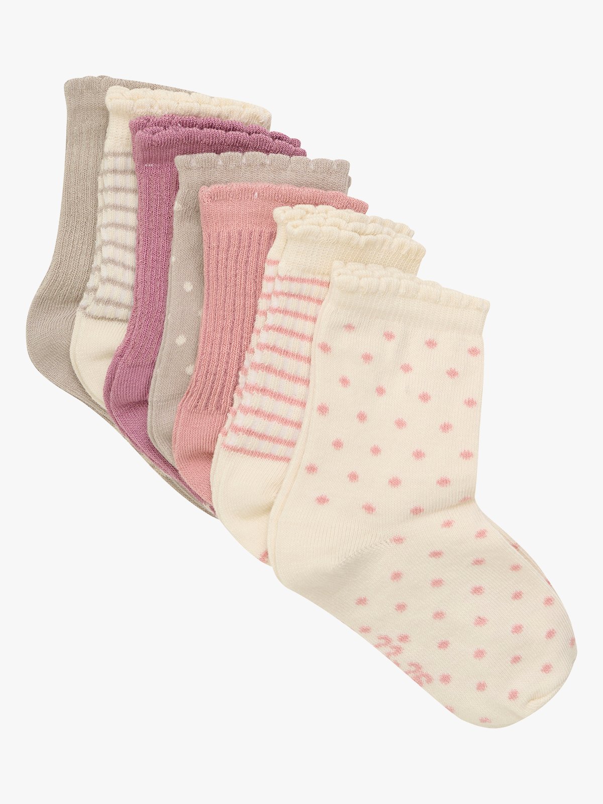 Minymo Socks W.Pattern (7 Pack ) Ash Rose
