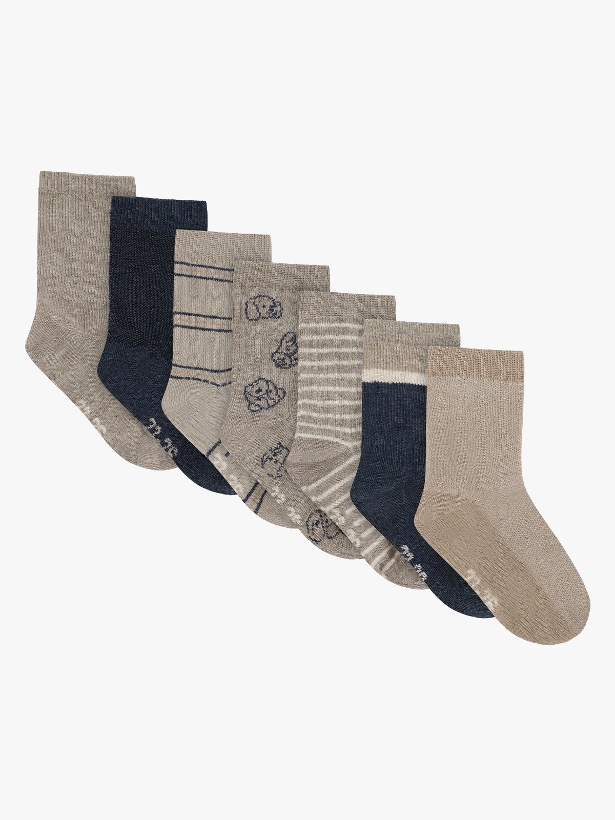 Minymo Socks W.Pattern (7 Pack ) Blå