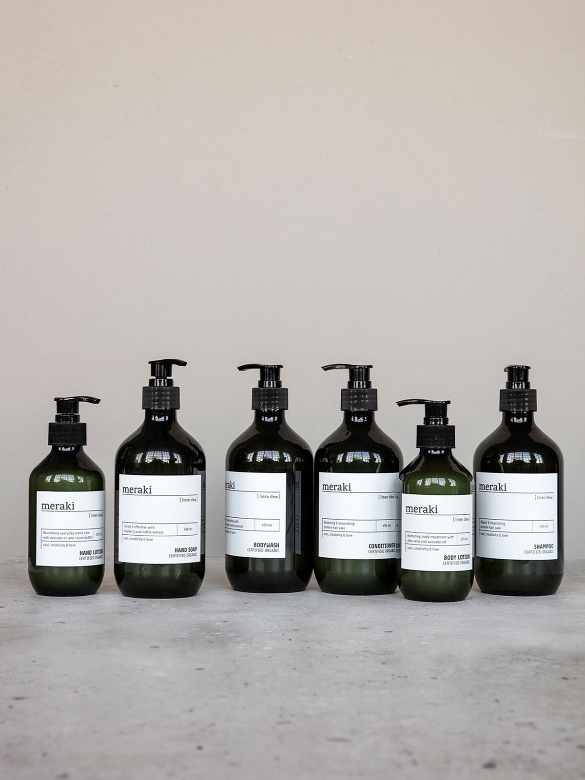 Meraki Hand Soap Linen Dew 490 ml Grønn