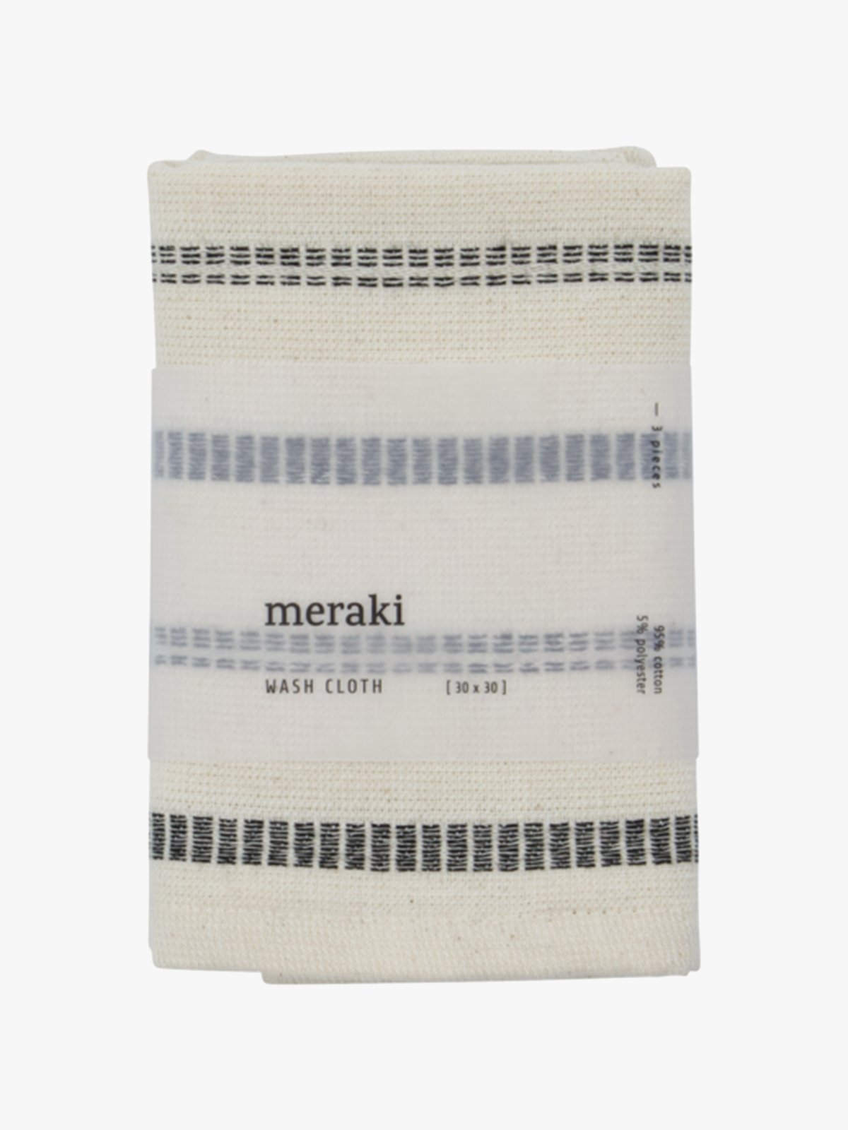 Meraki Vaskeklut 3-Pakk Offwhite