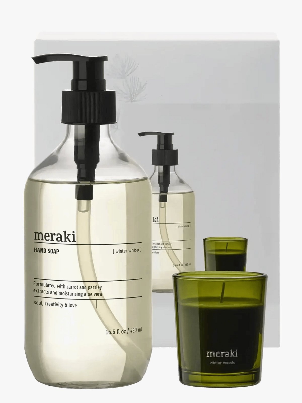 Meraki Winter Whisper Såpe & Duftlys Gaveeske Hvit