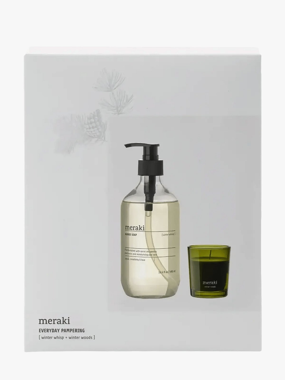 Meraki Winter Whisper Såpe & Duftlys Gaveeske Hvit