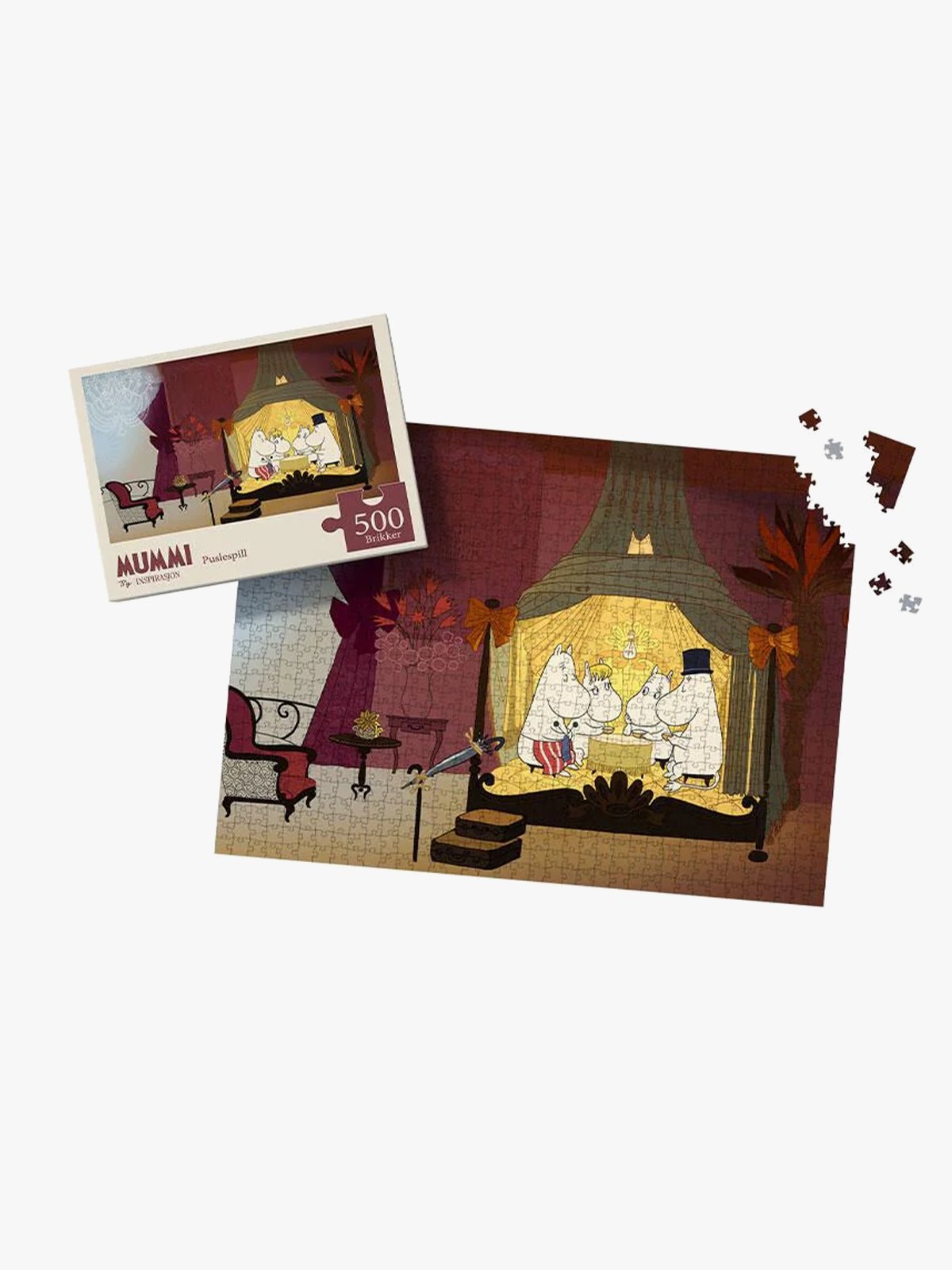 Mummitrollet Puslespill 500 I sengen Flerfarget