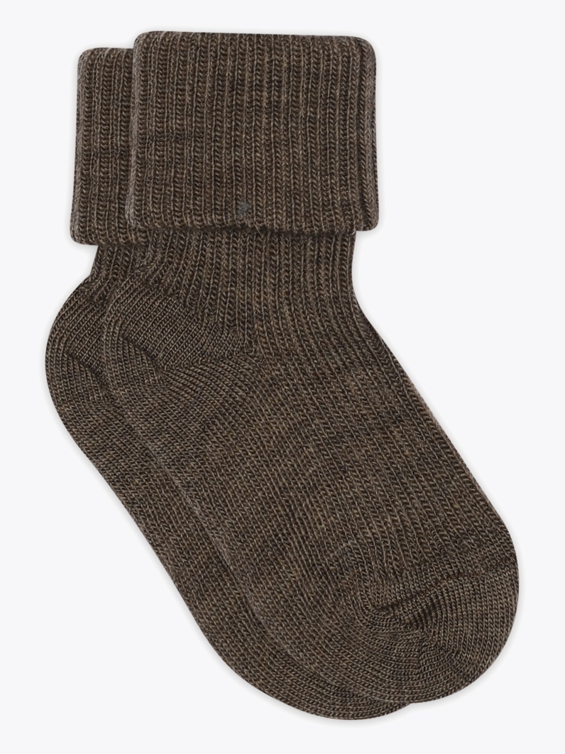 MP Denmark Wool rib baby socks Brown Melange
