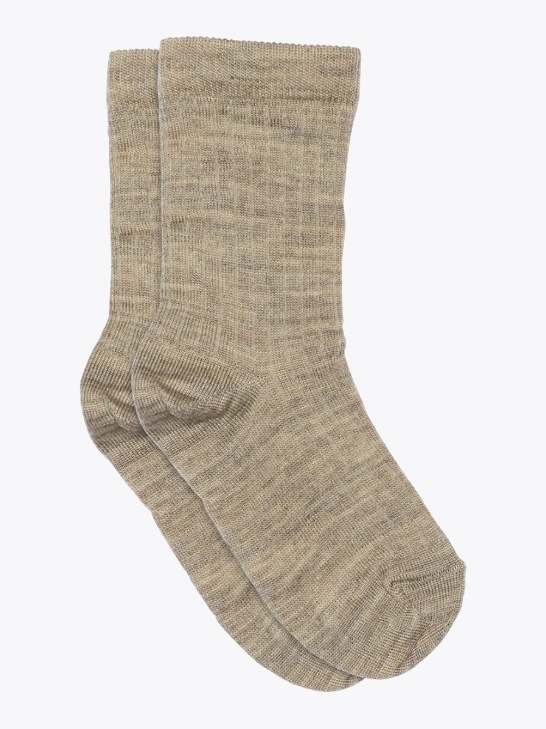MP Denmark Wool rib socks Light Brown Melange
