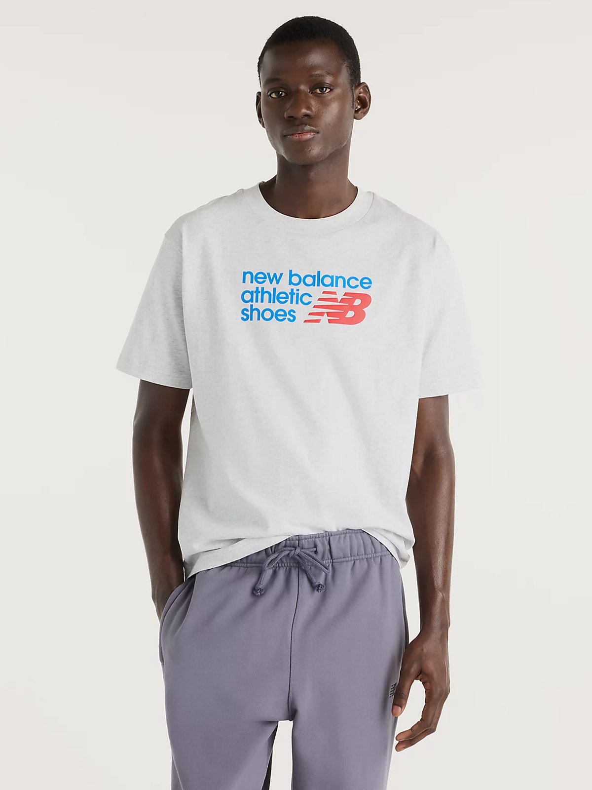 New Balance Athletics Premium Relaxed Chest Logo T-Shirt Ash Heather Multi