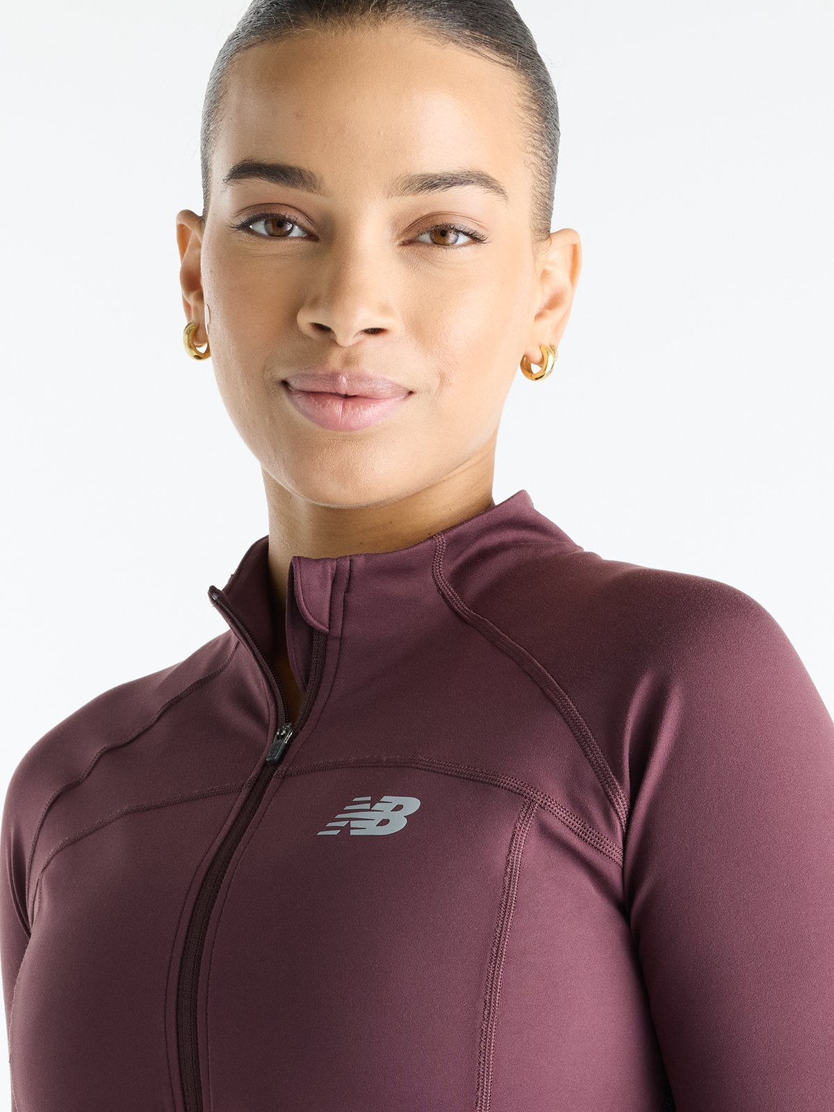 New Balance Harmony Fitted Full Zip Cherry Leather