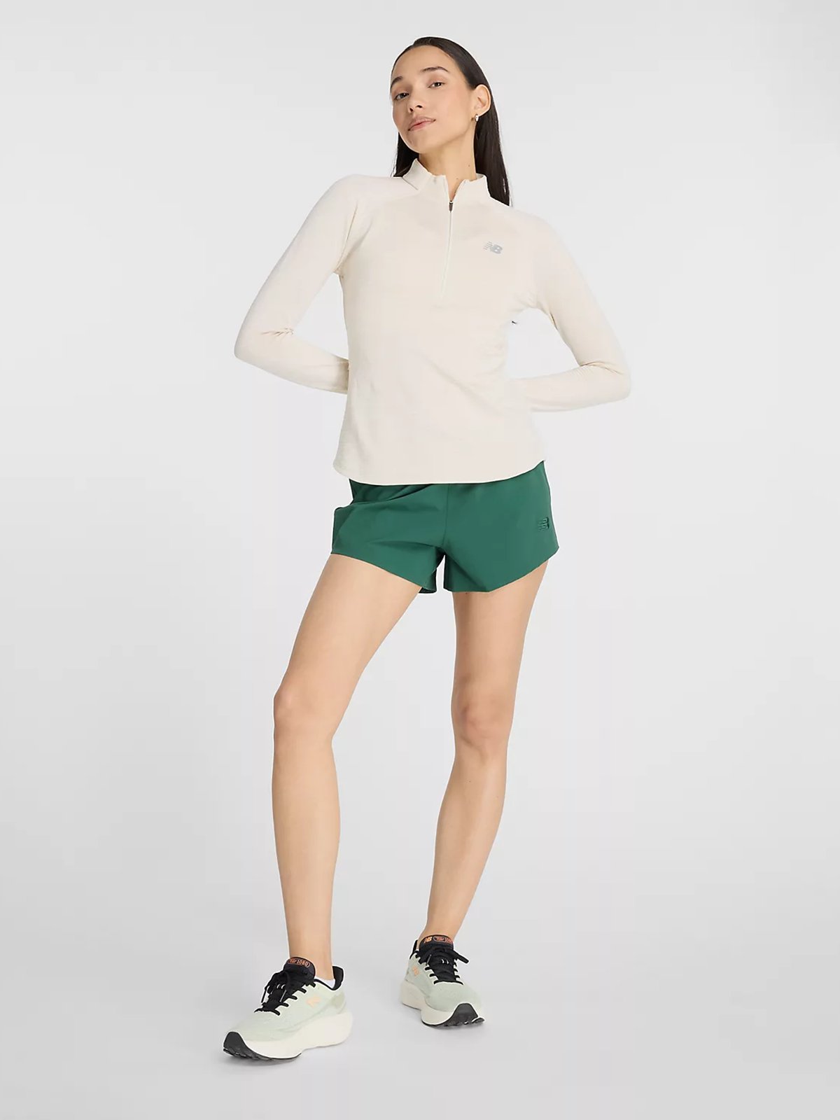 New Balance RC Essential Heat Grid 1/2 Zip Linen Heather