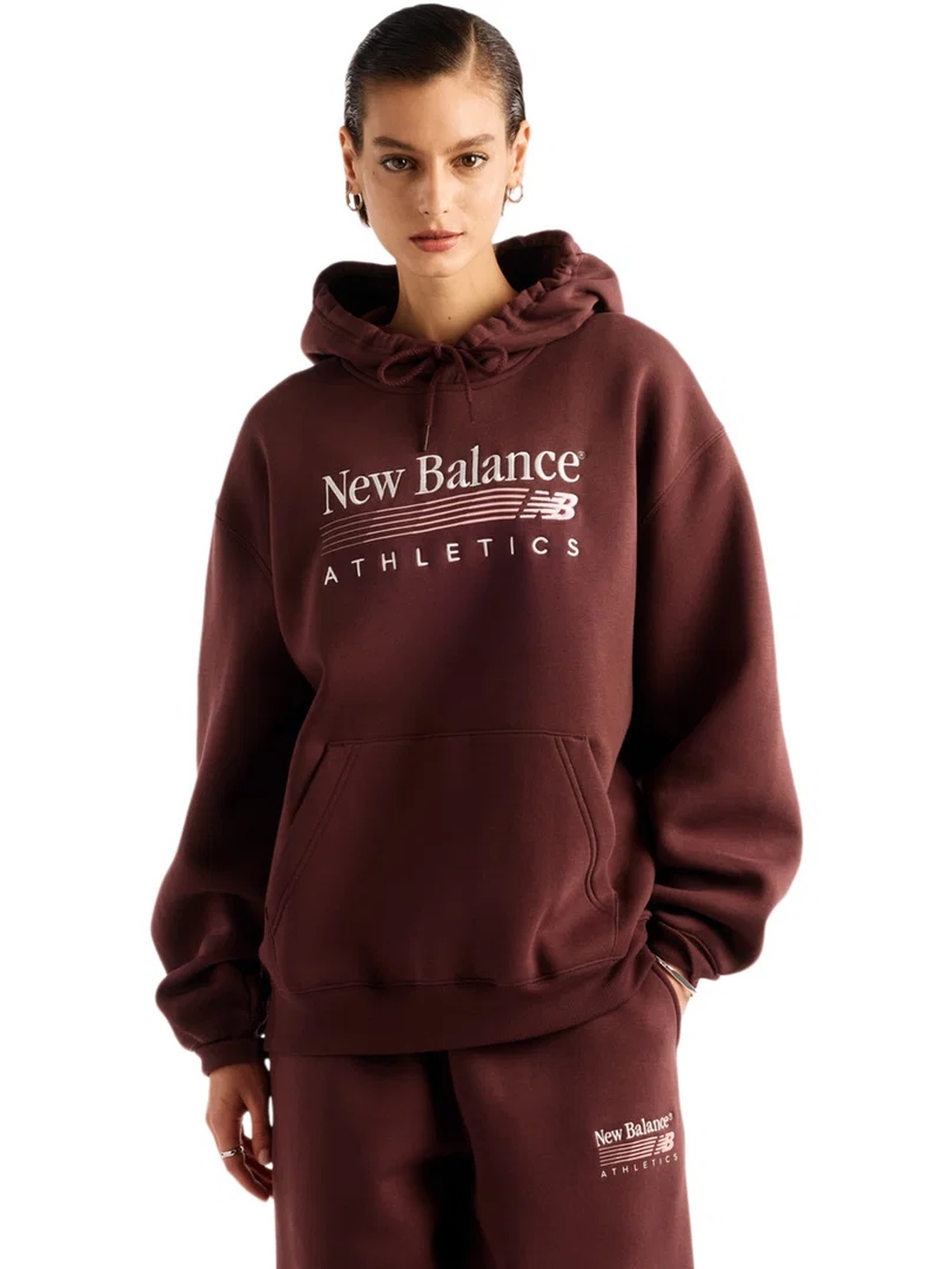 New Balance Trackside Fleece Hoodie Rød