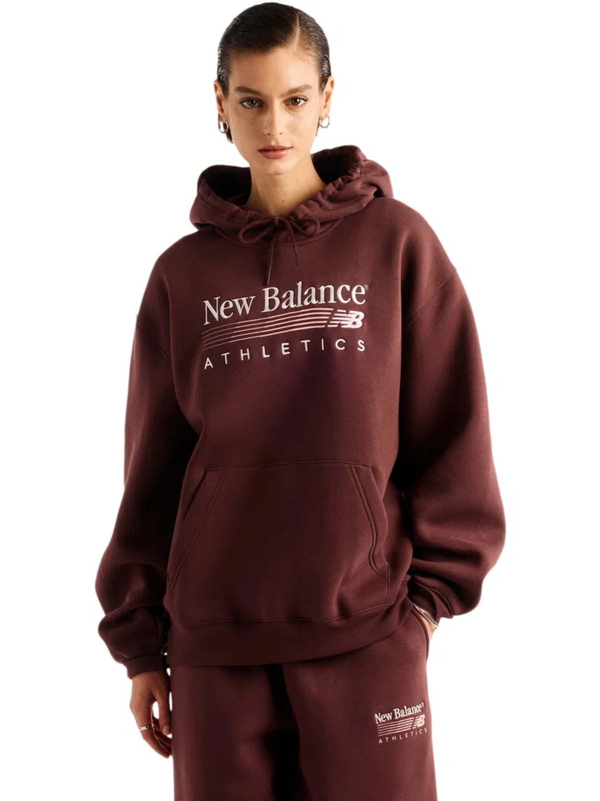 New Balance Trackside Fleece Hoodie Rød