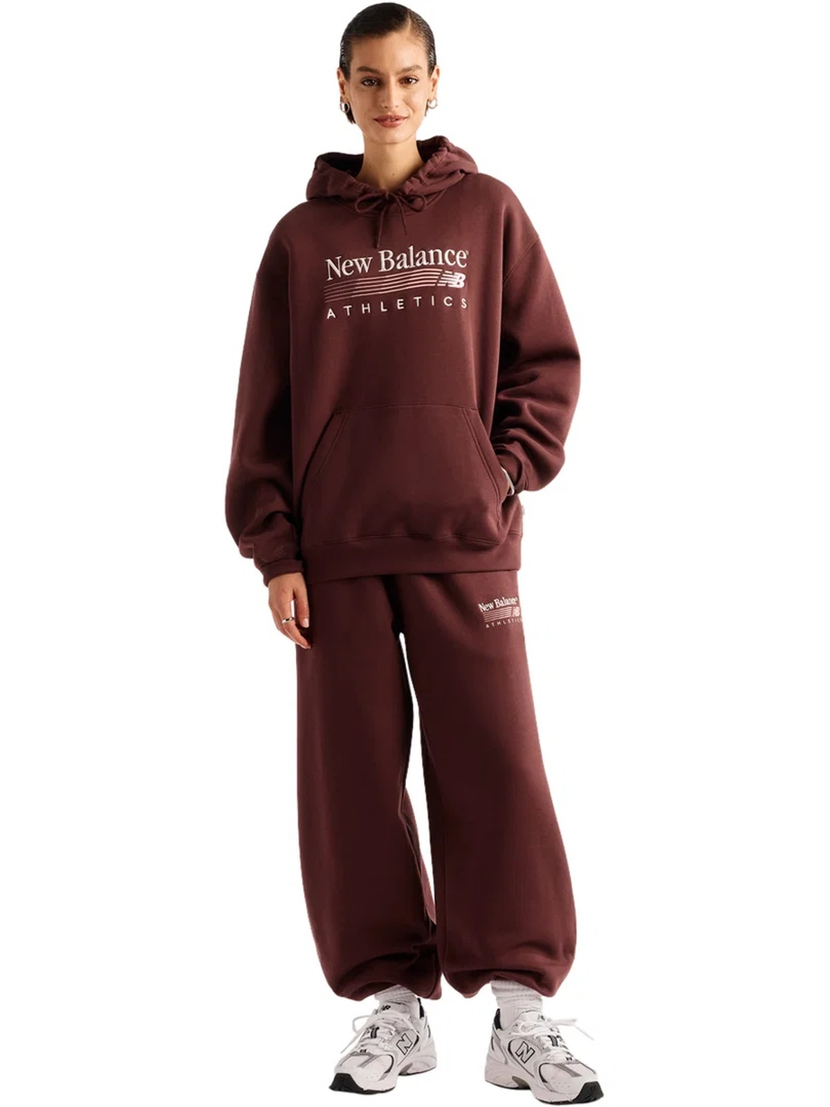 New Balance Trackside Fleece Hoodie Rød
